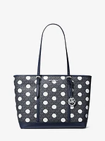 Jet Set Large Polka Dot Signature Logo Tote Bag