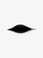 Jet Set Large Studded Pebbled Leather Wristlet