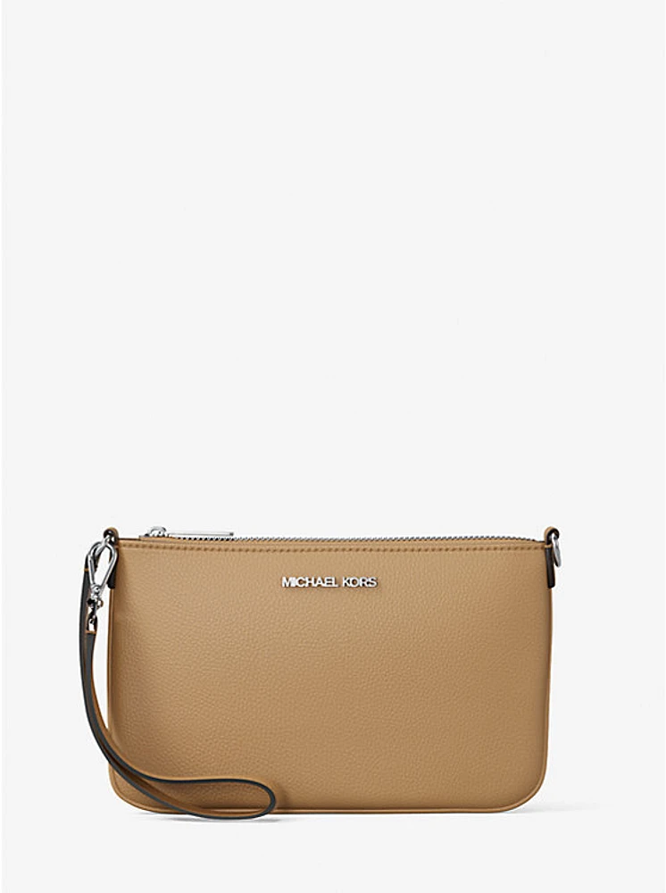 Jet Set Small Pebbled Leather Convertible Wristlet
