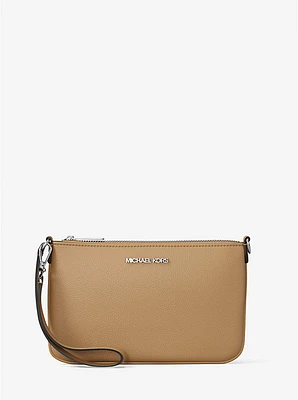 Jet Set Small Pebbled Leather Convertible Wristlet