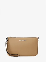 Jet Set Small Pebbled Leather Convertible Wristlet