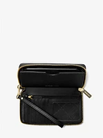 Large Pebbled Leather Smartphone Wristlet