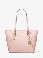 Charlotte Large Saffiano Leather Top-Zip Tote Bag