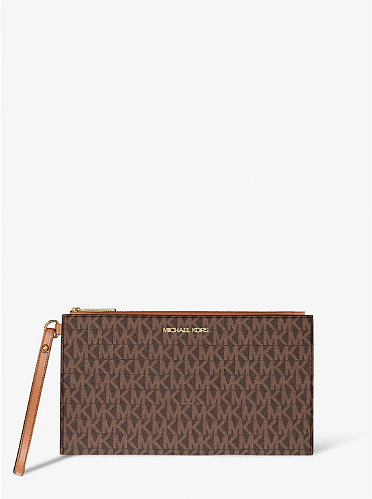 Jet Set Large Signature Logo Wristlet