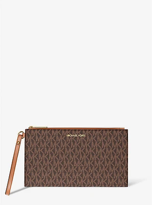 Jet Set Large Signature Logo Wristlet