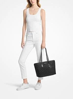 Sheila Large Woven Logo Nylon Tote Bag