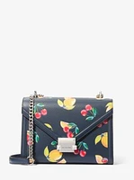 Whitney Medium Sequined Fruit Print Shoulder Bag