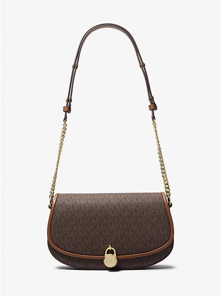 Mila Medium Signature Logo Messenger Bag