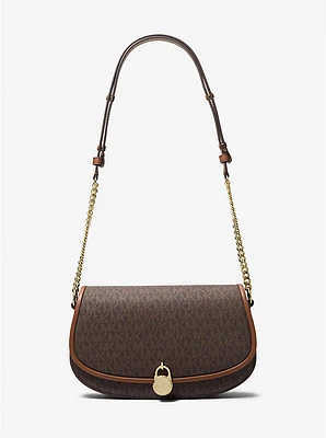 Mila Medium Signature Logo Messenger Bag