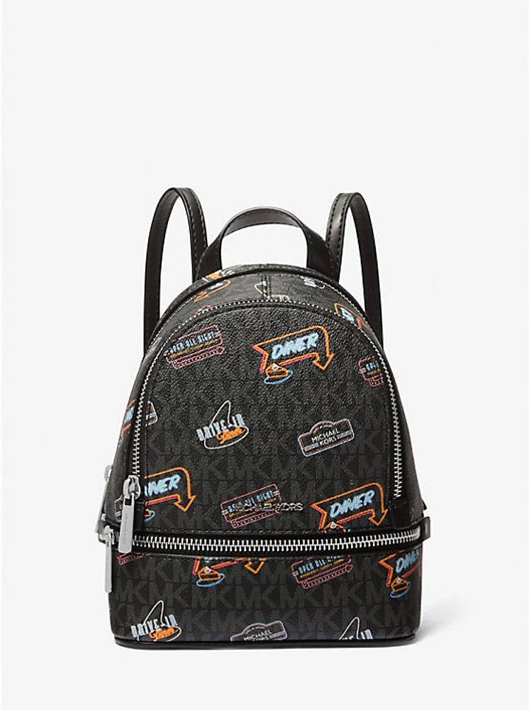 Rhea Extra-Small Printed Signature Logo Backpack