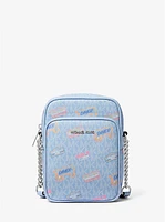 Jet Set Medium Printed Signature Logo Crossbody Bag