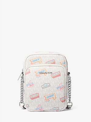 Jet Set Medium Printed Signature Logo Crossbody Bag