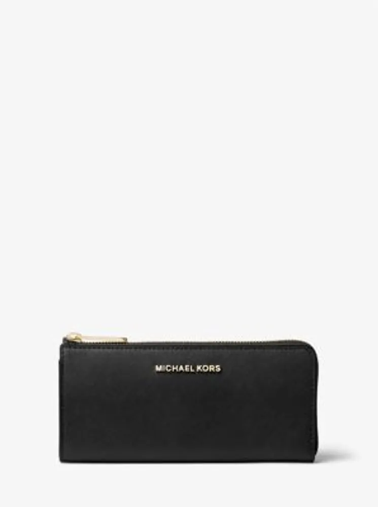 MICHAEL Michael Kors, Bags, Michael Kors Jet Set Travel Large Saffiano  Leather Quarter Zip Wallet