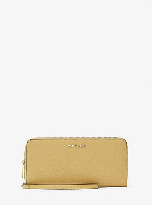 Jet Set Travel Large Pebbled Leather Wristlet