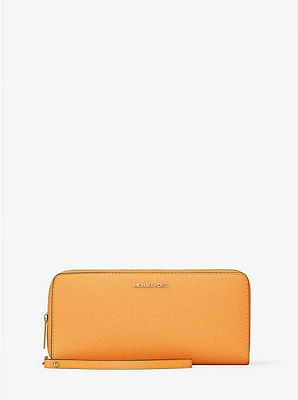 Jet Set Travel Large Pebbled Leather Wristlet