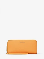 Jet Set Travel Large Pebbled Leather Wristlet