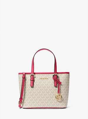 Bolso tote Jet Set Travel extrapequeña con cremallera superior y logotipo