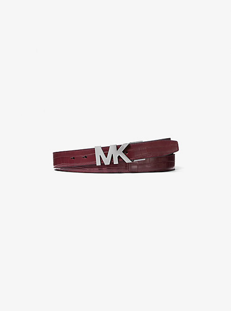 Crocodile Embossed Logo Belt