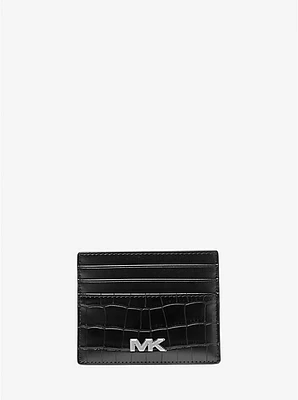 Rivington Crocodile-Embossed Tall Card Case