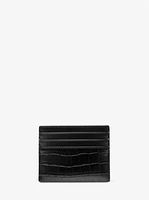 Rivington Crocodile-Embossed Tall Card Case