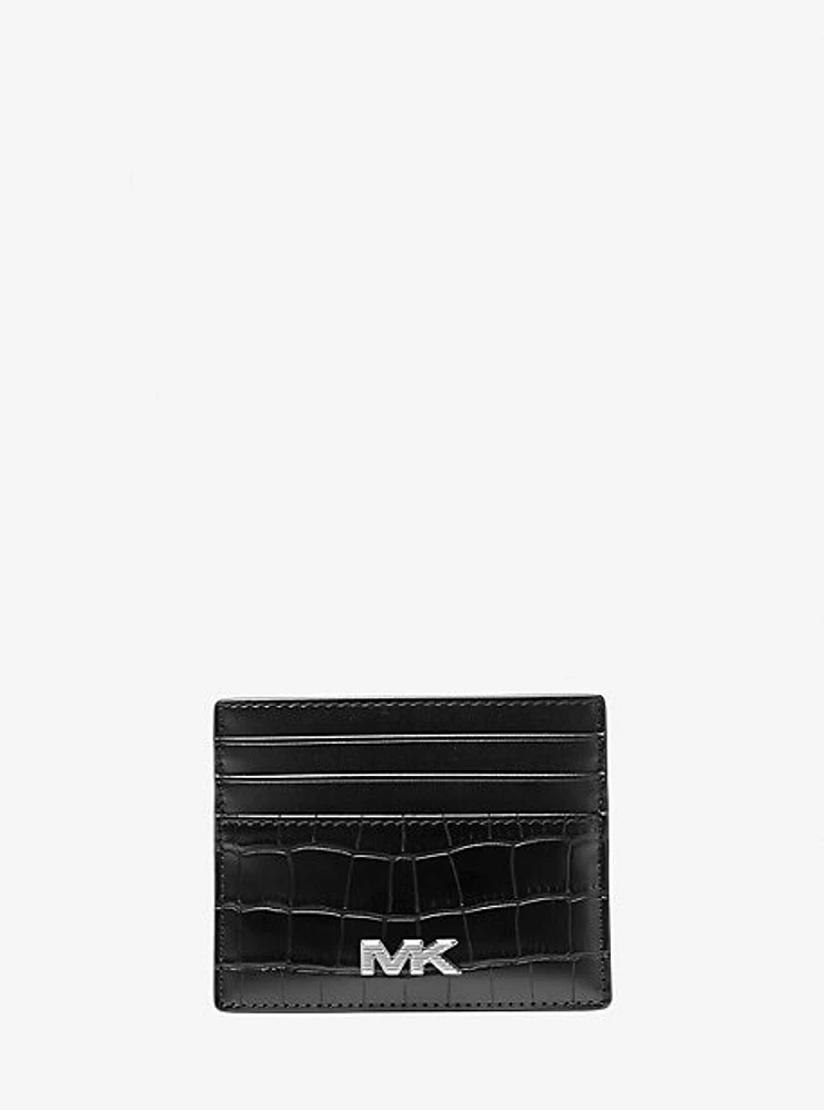 Rivington Crocodile-Embossed Tall Card Case