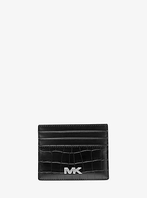 Rivington Crocodile-Embossed Tall Card Case