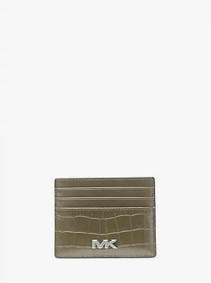 Rivington Crocodile-Embossed Tall Card Case