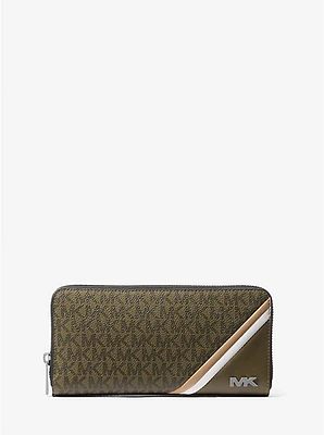 Rivington Signature Logo Striped Zip-Around Wallet