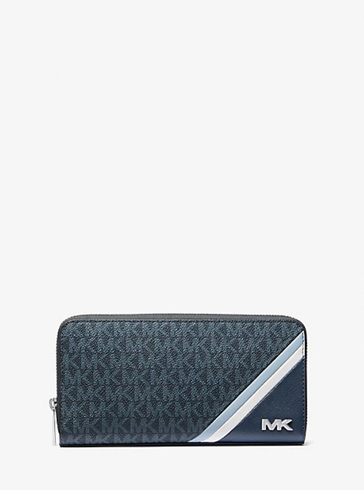 Rivington Signature Logo Striped Zip-Around Wallet