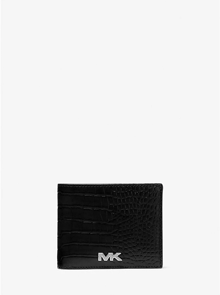 Rivington Crocodile Embossed Leather Wallet with Passcase