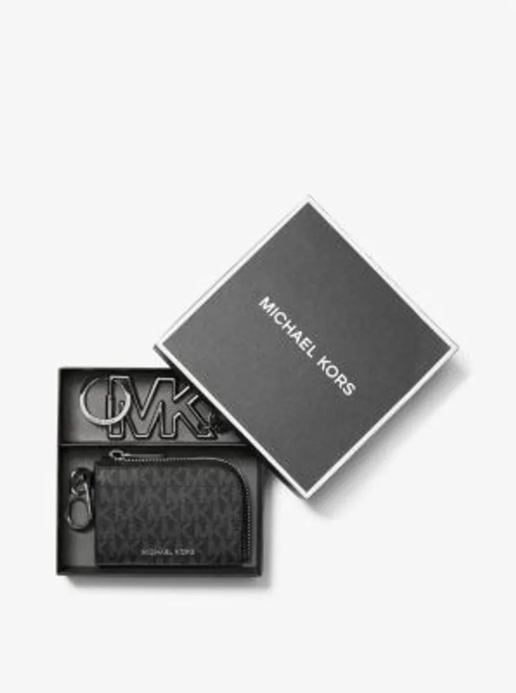 Logo Wallet and Keychain Gift Set