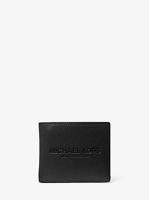 Cooper Pebbled Leather Billfold Wallet With Coin Pouch