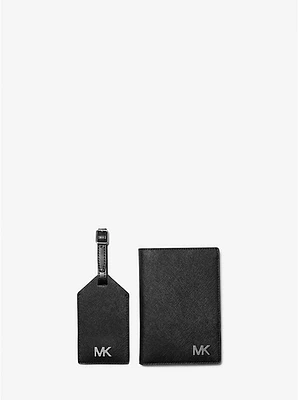 Cooper Saffiano Leather Passport Case and Luggage Tag Gift Set