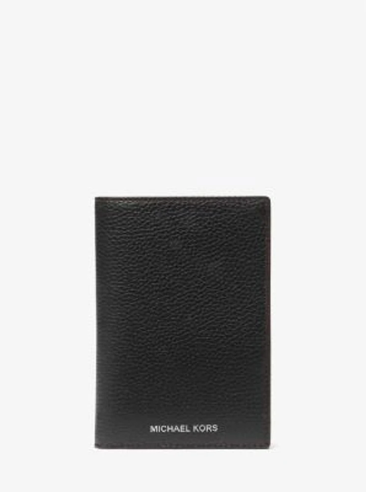 Pebbled Leather Passport Wallet