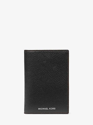 Pebbled Leather Passport Wallet