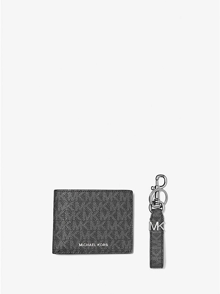 Logo Wallet and Key Chain Gift Set