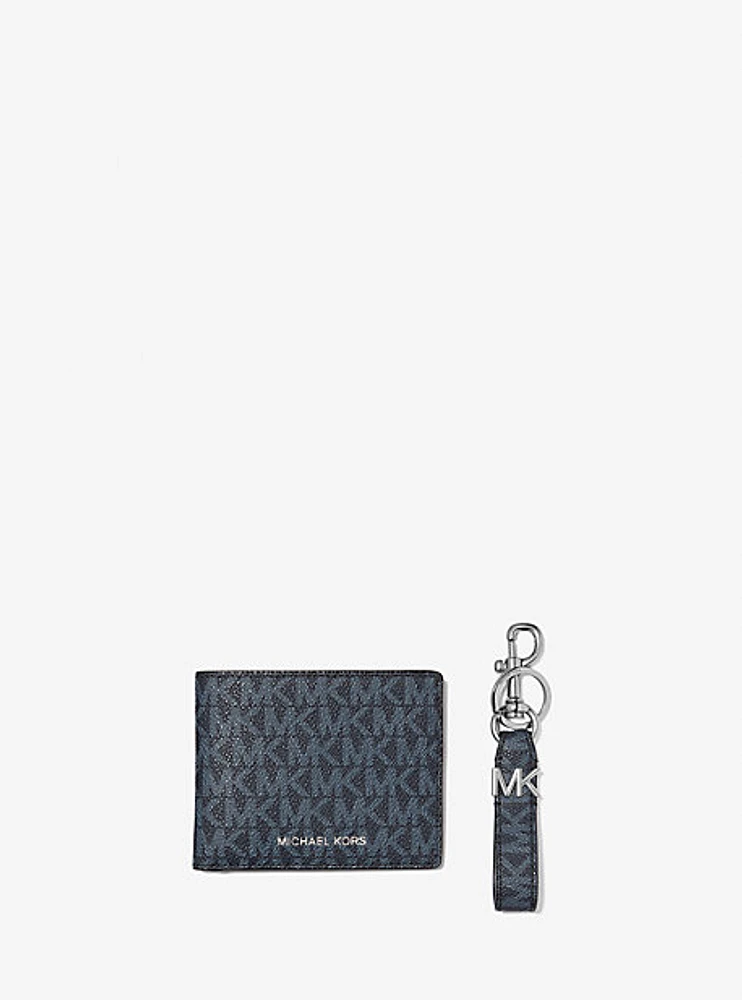 Logo Wallet and Key Chain Gift Set