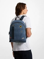 Cooper Slim Embellished Denim Commuter Backpack