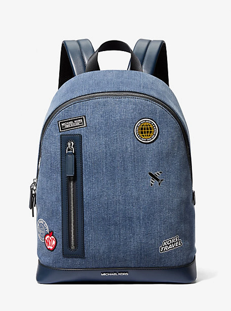 Cooper Slim Embellished Denim Commuter Backpack