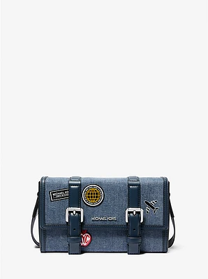 Cooper Embellished Denim Trunk Crossbody Bag