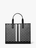 Cooper Striped Logo Jacquard Tote Bag