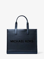 Cooper Logo Embossed Pebbled Leather Tote Bag