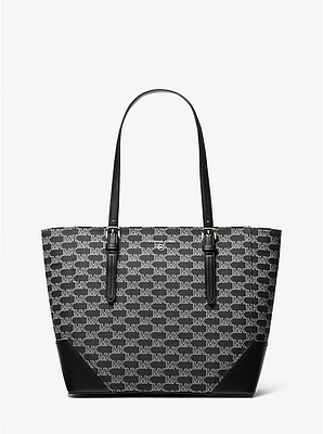 Aria Large Signature Logo Jacquard Tote Bag