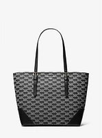 Aria Large Signature Logo Jacquard Tote Bag