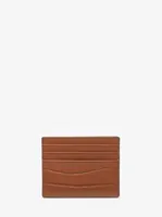 Hudson Crocodile Embossed Leather Tall Card Case