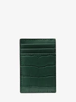 Hudson Crocodile-Embossed Leather Card Case