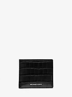 Hudson Crocodile Embossed Leather Billfold Wallet