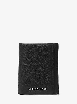 Hudson Pebbled Leather Tri-Fold Wallet