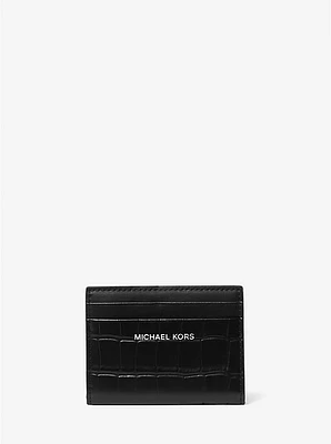 Hudson Crocodile Embossed Leather Bifold Wallet