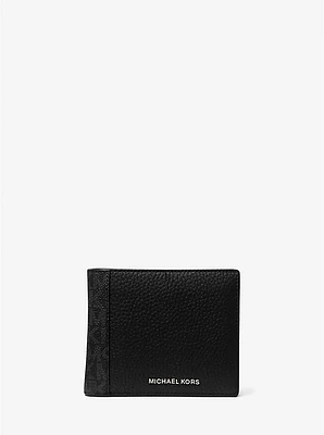 Hudson Leather and Signature Logo Billfold Wallet With Coin Pouch